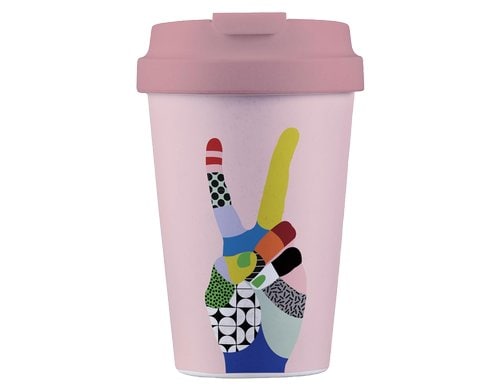 bioloco Kaffeebecher Easy Cup-Peace 350ml, wiederverschliessbarer Deckel