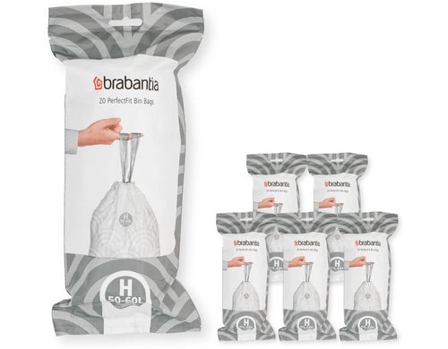 Brabantia Kehrichtsack Perfectfit H 50-60L, 120 Stück, Multipack à 6 Rollen