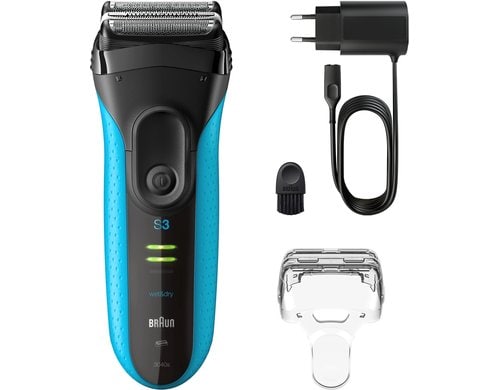 Braun Series  3 3040 Black/Blue Nass-/Trocken-Rasierer