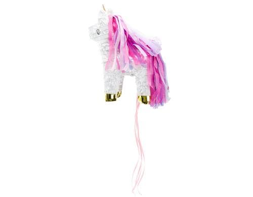 Partydeco Pinata Einhorn 24.5 x 34 x 9 cm, pink/weiss, 1 Stk
