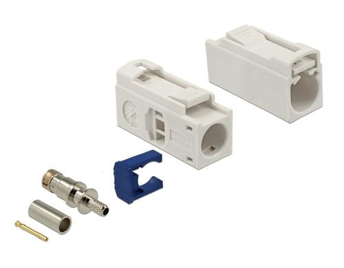 Delock FAKRA B Buchse-Buchse Adapter, 25mm zum Crimpen, 1 x FAKRA B Buchse, Cremeweiss