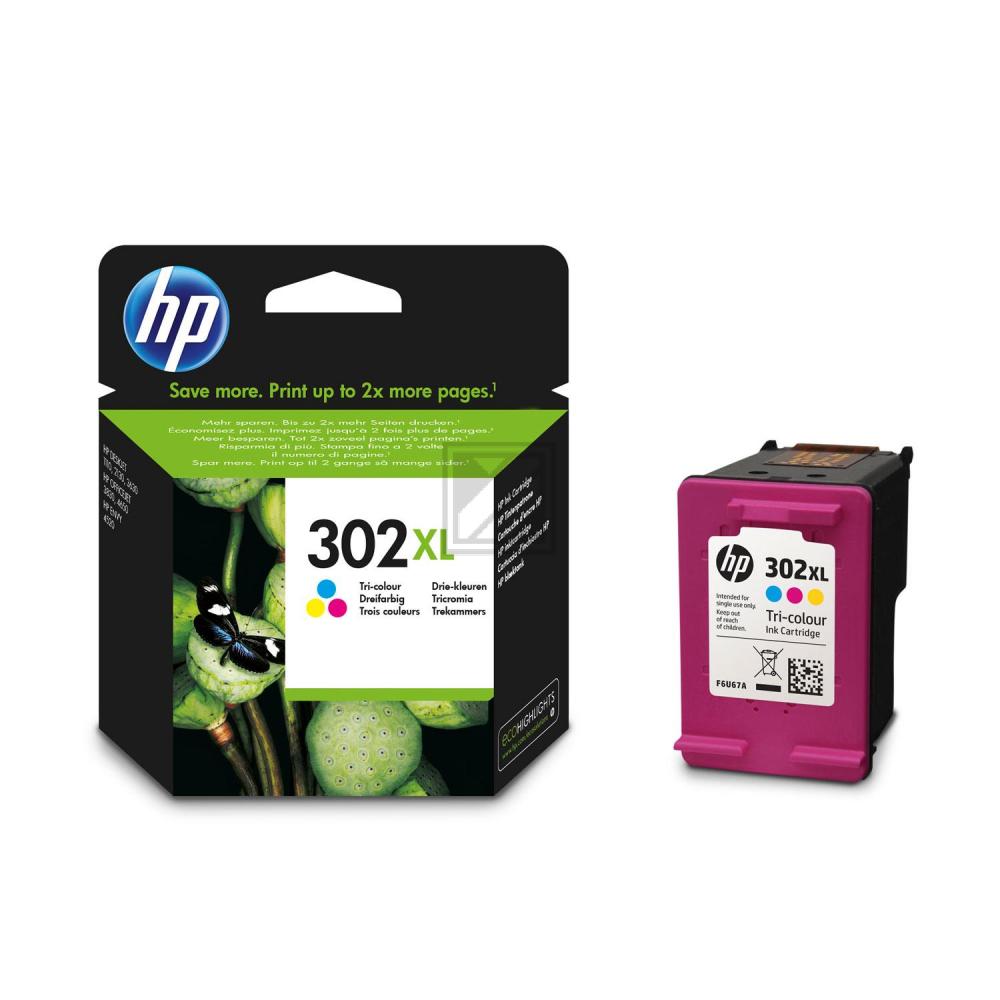 HP Tinte Nr. 302XL - Dreifarbig (F6U67AE) ml, Seitenkapazität ~  Seiten