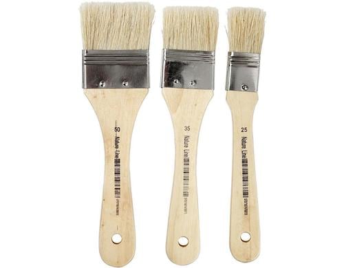 Creativ Company Lackierpinsel Flach 3 Stück, 25 + 35 + 50 mm
