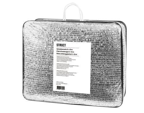 STRUCT Aluminium Schattennetz 5x8 m, 80% Schattierung