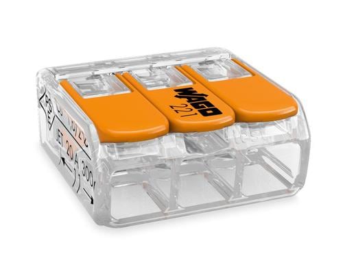 Wago Verbindungsklemme COMPACT 3-fach 3L 0.14-4 mm2 32 A, grau, 8 Stück