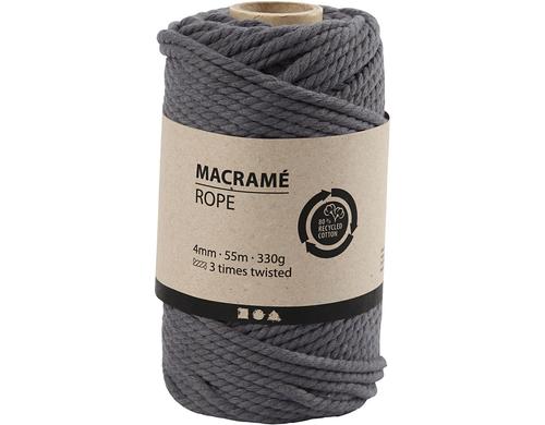 Creativ Company Makrameegarn rope 4 mm 330 g, 55 m, Grau