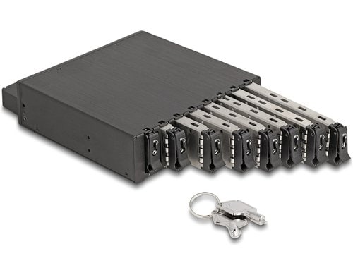 Delock Slim Wechselrahmen, 8x M.2 NVMe SSD 5.25, 8xM.2 NVMe SSD mit Slim SAS SFF-8654