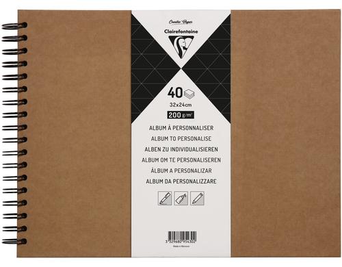Clairefontaine Album DIY zu Personalisieren 32 x 24 cm, 200g/m2, 40 Blatt, braun