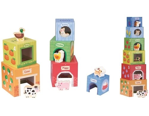 Spielba Stapelturm mit Holztieren