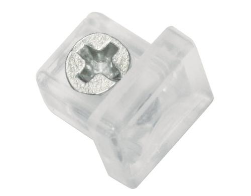 Gardinia Endkappe Mini, Transparent, 2Stück Kunststoff mit Schraube