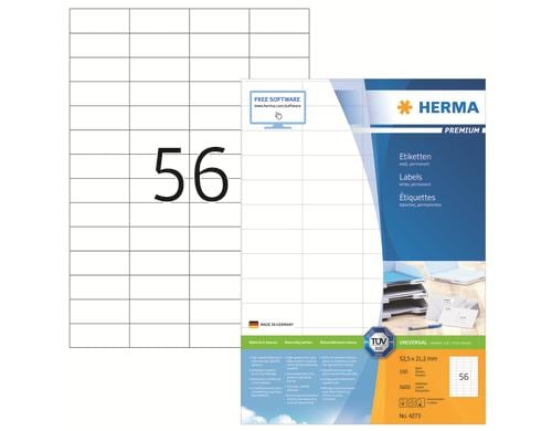 Herma  Universaletiketten Premium 5600 Stk 52,5 x 21,2 mm, 5600 Stück