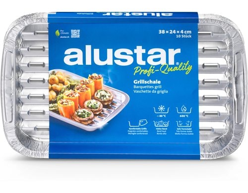 Alustar Grillschale Profi 10 Stück 38 x 24 x 4 cm