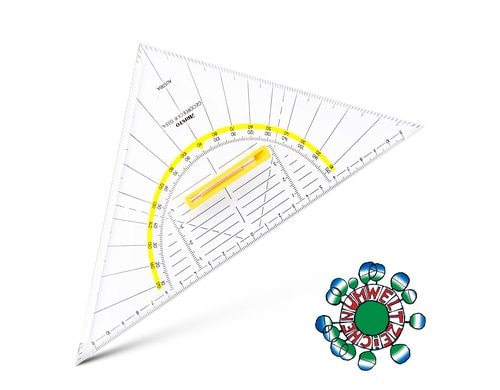Aristo Geodreieck 25cm Griff lösbar, Facette, Tuschenoppen
