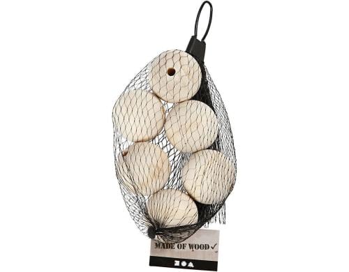 Creativ Company Holzperlen D: 40 mm, Lochgröße 7 mm, 6 Stck.