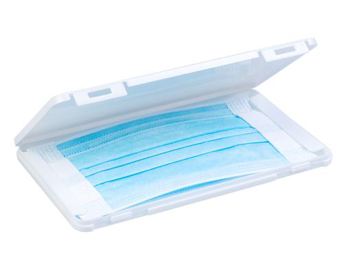 Maskenbox Rechteck 19x11x1.2 für Hygienemasken, weiss