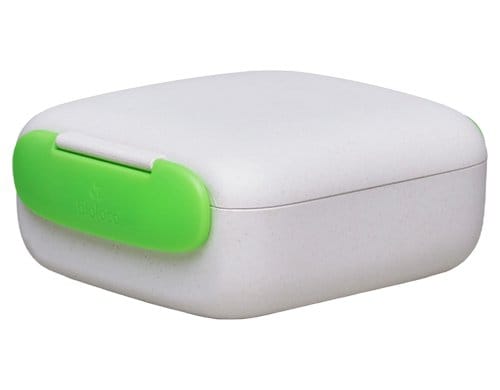 bioloco Lunchbox mini sq.-Bodacious green 13 x14,5 x 6 cm, weiss/grün