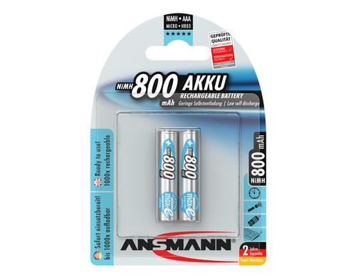 Ansamnn Akku AAA NIMH 800 2er 800 mAh, 1.2V, 2er, maxE Techologie