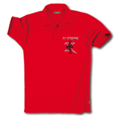 Hochwertiges Polo-Shirt mit X-Fresh energy Stickerei hinten und vorne / Groesse rot / L / 100% Baumwolle