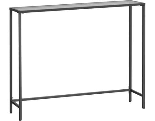 Vasagle Konsolentisch Schwarz, Metall, Glas 100.5x20x80 cm, Traglast pro Ablage 10 kg