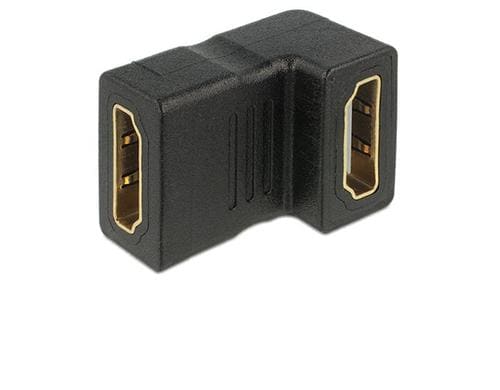 Delock Adapter HDMI zu HDMI Buchse/Buchse, 90 Grad unten gewinkelt