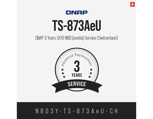 QNAP 3 Jahre 5X13 NBD (onsite) Service (CH) NBD3Y-TS-873AeU-CH, Electronic copy