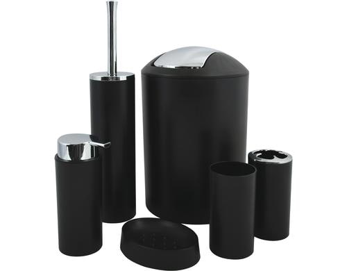 MSV Badset Hannah, 6er Set, Schwarz Vom Eimer bis Seifenspender