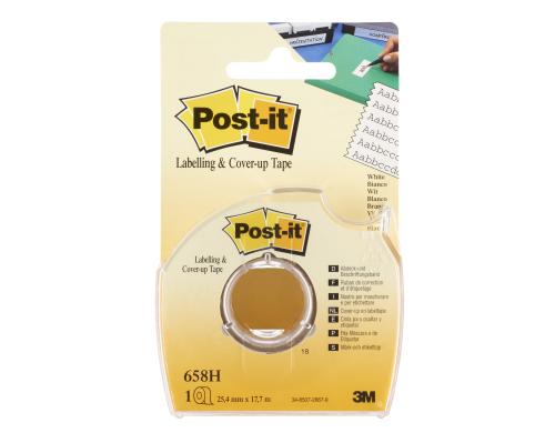 3M Post-it Abdeck- und Beschriftungsband 1 Rolle im Handspender, 25.4 mm x 17.7m