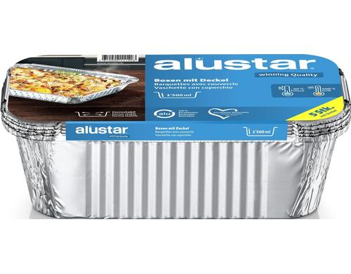 Alustar Boxen mit Deckel 5 Stk. 1500 ml 25 x 13 x 7 cm