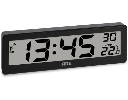 ADE, Digitale DCF-Funkuhr Schwarz CK1704-2schwarz