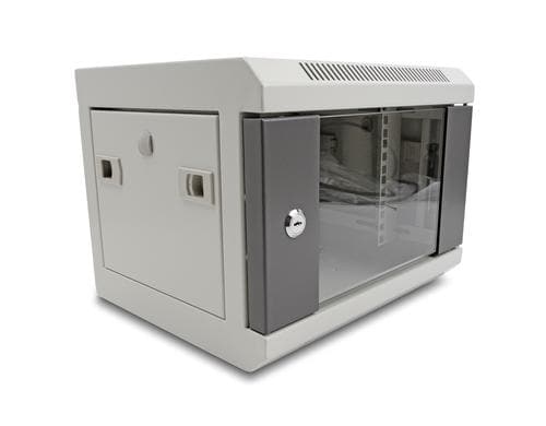 Delock 10 Netzwerkschrank mit Glastür 4 HE grau