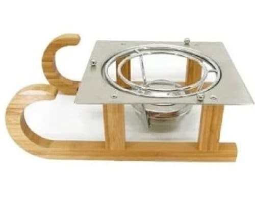 NOUVEL Rechaud inkl. Brenner Schlitten 32 x 20 x 11 cm, Holz