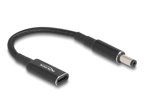 Delock Ladekabel USB-C zu 5,5x2,1mm Buchse zu Stecker, 15cm