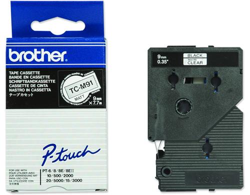 Brother P-Touch Schriftb TC, 9 mm Band klar-matt, Schrift schwarz