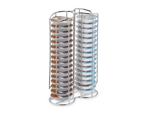 relaxdays Kapselhalter Tassimo für 32 Kapseln, Silber