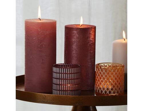 balthasar Windlicht Crystal, Orange Glas, 7.8x9 cm (DxH)