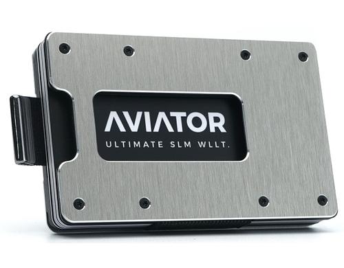 Aviator Wallet SLIDE brusehd silver