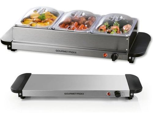 GOURMETmaxx Buffetwärmer 200W Edelstahl/schwarz