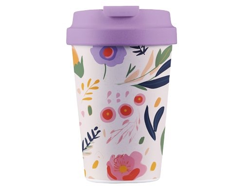 bioloco Kaffeebe. Easy Cup-Field of flowers 350ml, wiederverschliessbarer Deckel