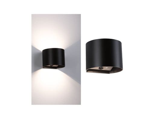 LED Akkuwandleuchte Nyora IP44 3000K 135x1 Nyora IP44 3000K 135x120mm 2x1W Schwarz