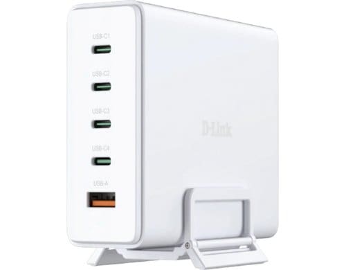 D-Link DCF-241/E: GaN Charger weiss 240W, 4x USB-C, 1x USB-A
