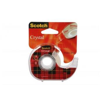 3M Scotch Crystal 19mm x 25m kristallklar Handabroller mit 1 Rolle