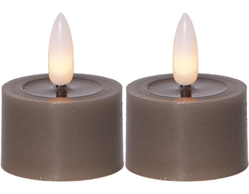 Star Trading LED Teelicht 2 Pack Flow Indoor, Mole, 5cm  Höhe, Timerfunktion