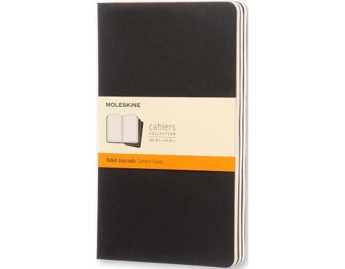 Moleskine Notizbuch A5 Schwarz liniert, Kartoneinband, 3 Stück
