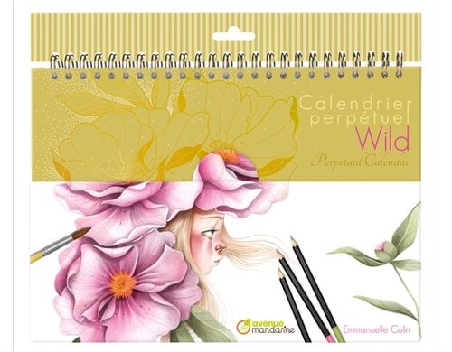 Avenue Mandarine Dauerkalender A4 Wild Mit Ausmalbilder, 24 Blatt, Spiralbindung