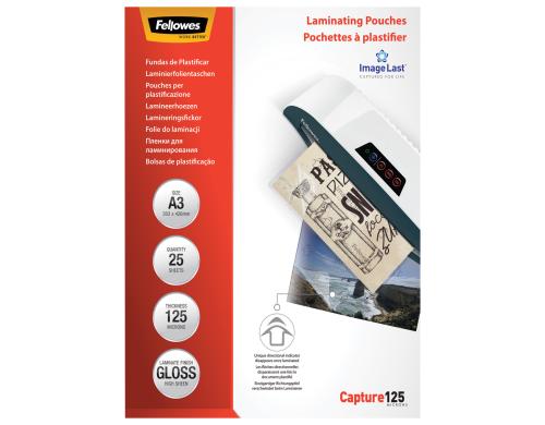 Fellowes Laminierfolien A3, 125 Mikron 25 Stück, 303x426mm