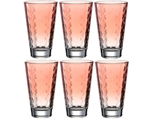 Leonardo Trinkglas Optic Pastell, 300ml koral, 6 Stück, 300ml