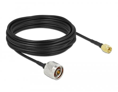 Delock LTE-Antennenkabel, 0.99dB/m N Stecker - SMA Stecker LMR/CFD100, 10m