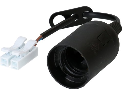 E27 Baustellenfassung schwarz Konfektioniert mit 120mm