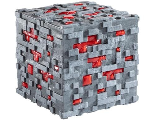 Minecraft Illuminating Redstone Ore Cube 10cm, benötigt 3x AAA Batterien