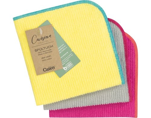 Cawö Spültuch Trio lemon/pink
